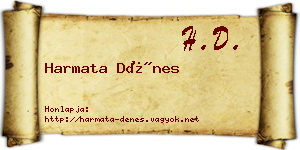 Harmata Dénes névjegykártya